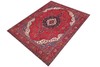 Stunning Antique Oriental Rug 8'6" x 12'10" | Vibrant Red & Blue Medallion gallery