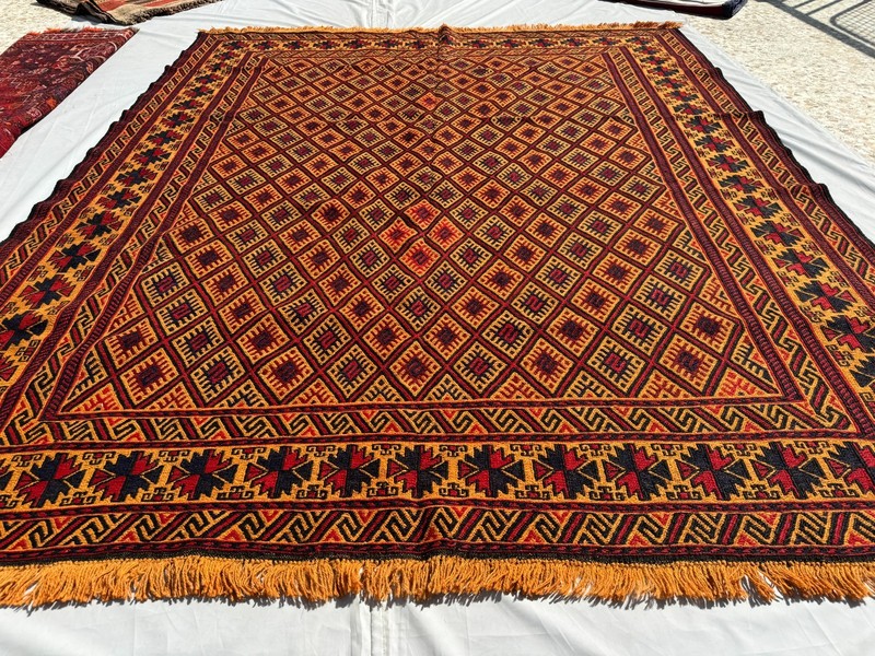 7x8 ft Afghan Handwoven Vintage Kilim Rug Traditional Tribal Turkmen Area Carpet gallery