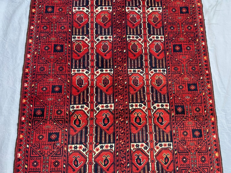3'5" x 6'6" Vintage Afghan Turkoman Ersari Hand-Knotted Wool Rug Soft Pile Rug gallery