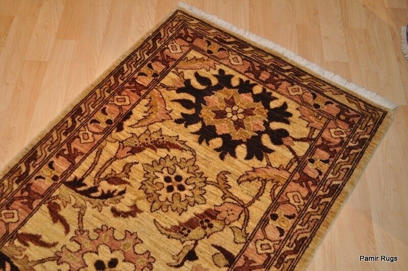 FINE QUALITY handmade 3' x 17' hall runner oriental Tea washed beige brown rug gallery