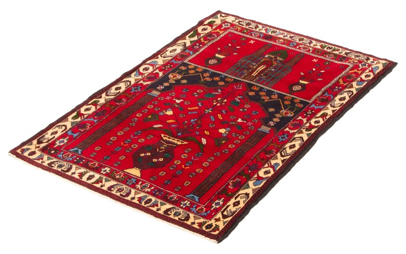 Vintage Traditional Hand-Knotted Area Rug 3'4" x 5'1" Oriental Wool Carpet gallery