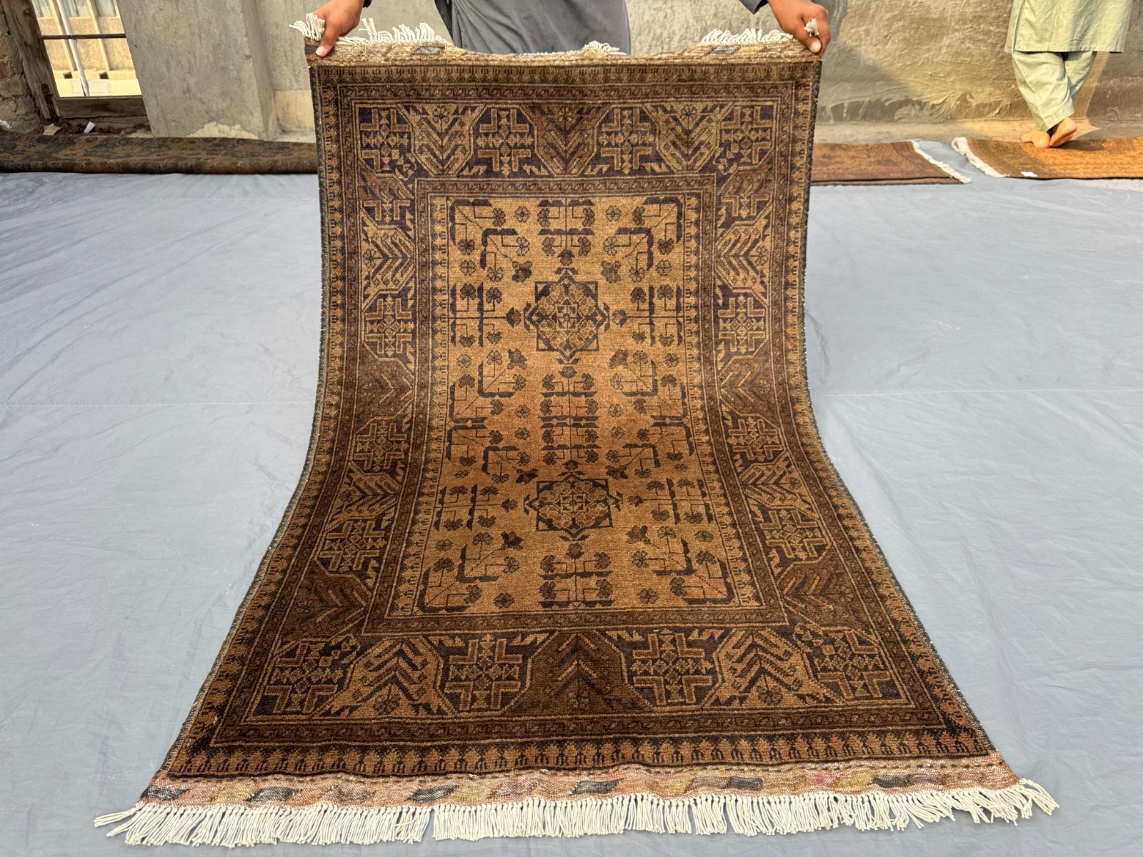 3'4" x 5'2" Vintage Afghan Hand-Knotted Soft Wool Rug Tribal Area Bedroom Carpet gallery