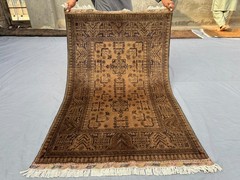 3’4″ x 5’2″ Vintage Afghan Hand-Knotted Soft Wool Rug Tribal Area Bedroom Carpet