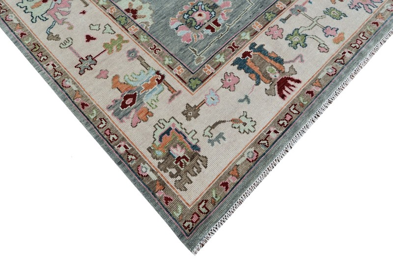 9x12 ft Gray/ Ivory Hand made Oushak Living Area Rugs, Oriental Floor Carpet gallery