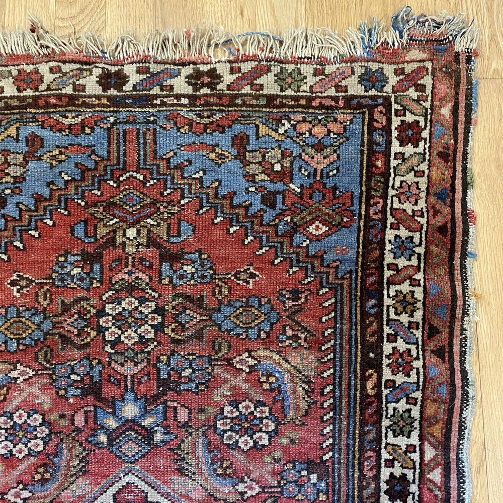 Vintage Rug 2' 6 x 3' 10 Red Hand Knotted Small Oriental Rug