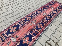 2×9.8 ft, Pink Vintage Patchwork Runner, Antique Turkish Kilim, Hallway Carpet