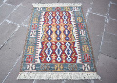 Turkish Rug 36” x 49” Superb Fine Flat Woven Oushak Rug Natural Color Wool Rug