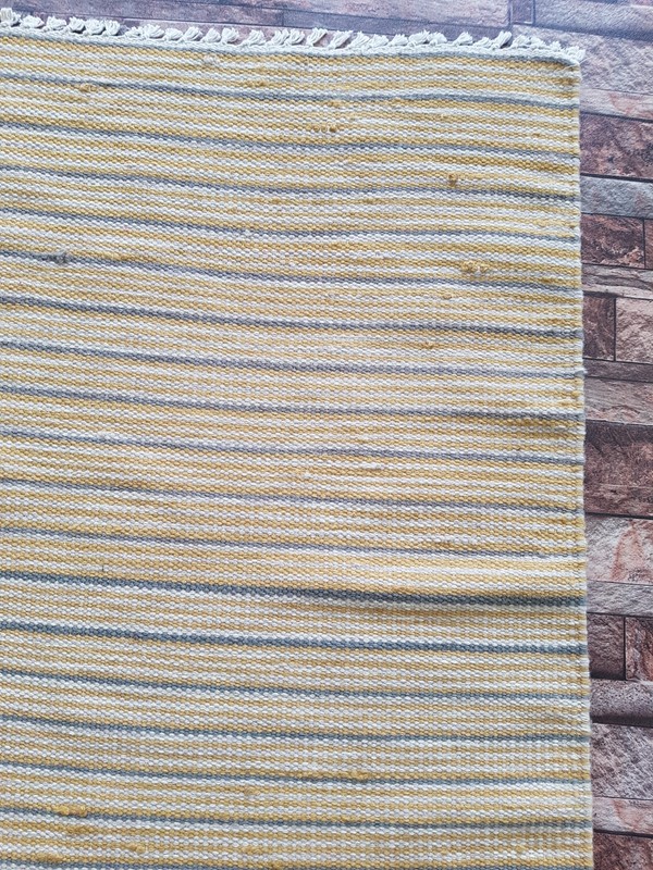Vintage Handmade Turkish Striped Wool Kilim Runner Rug 197x79 cm gallery