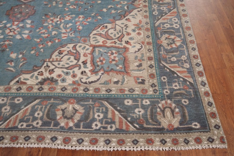 Blue Overdyed Traditional Large Rug 10x12 Handmade Wool for Living Room Dining gallery