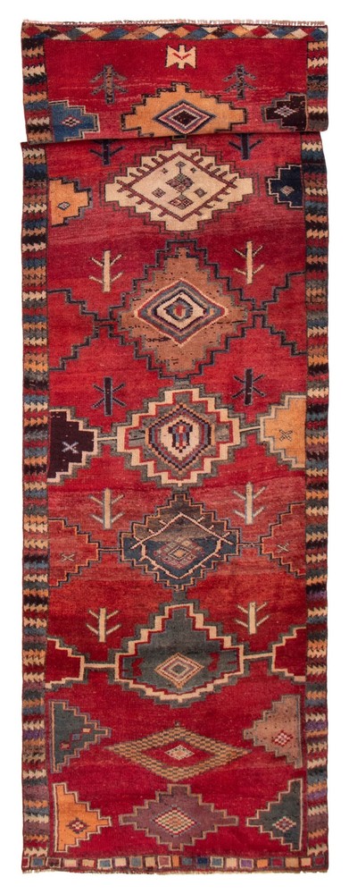 Traditional Vintage Hand-Knotted Area Rug 4'4" x 14'0" Oriental Wool Carpet