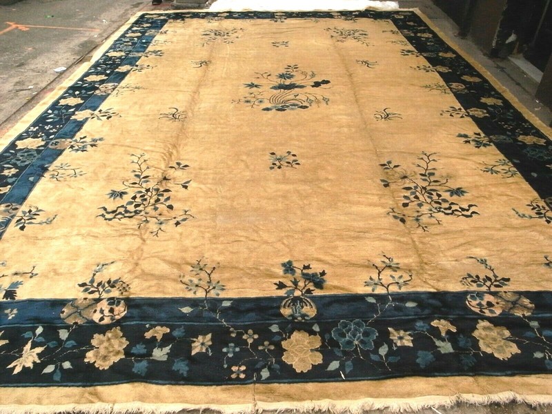 Antique Chinese Peking carpet 12x17ft (11'11" x 17''7) c. 1900 gallery