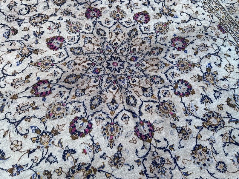 8 X 11.5 foot Stunning Vintage Authentic Oriental Keshani Floral Palace Carpet gallery