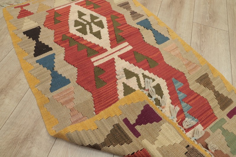 Traditional Vintage Nomadic Kilim Rug Anatolian Handwoven Ethnic Carpet 2x4 ft gallery