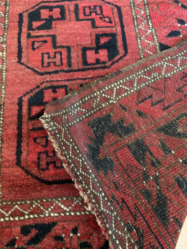 antique hand made turkoman turkemen rug size 118x98cm gallery