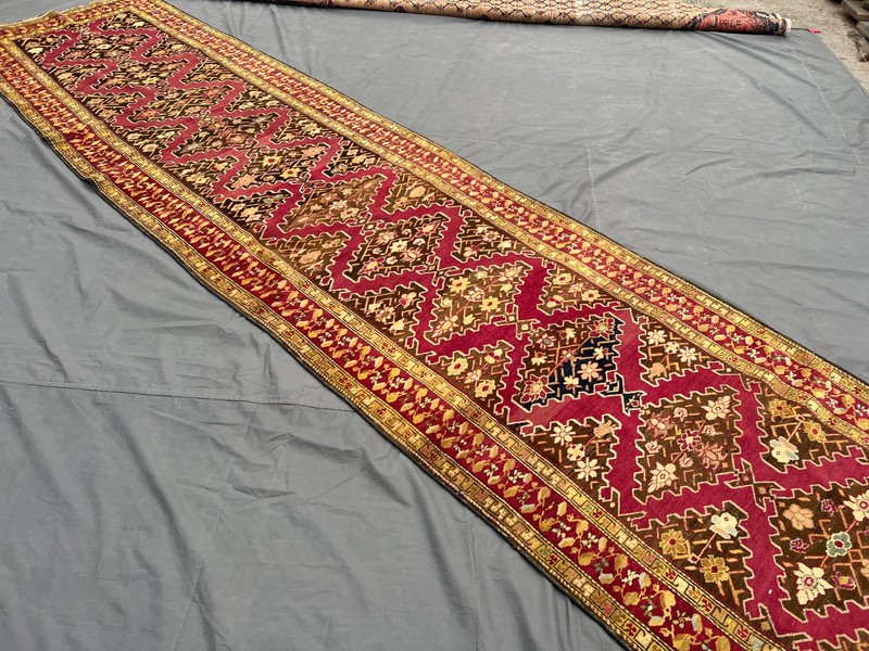 3x16 Vintage Caucasian Kazak Soft Wool Runner Rug | Geometric entryway Rug gallery
