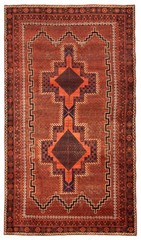 Vintage 5’0″ x 9’1″ Traditional Hand Knotted Vegetable Dye Wool Area Rug