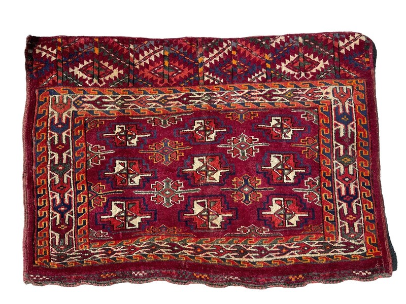 Rug antique carpet antique oriental tribal Turkoman Yomud Turkmen chuval gallery