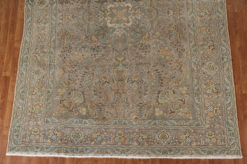 Vintage Muted Floral Tebriz Area Rug Hand-knotted For Living Room Carpet 8'x11' gallery