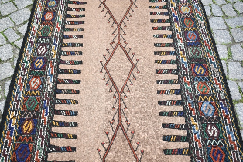 Camel Wool Kilim Rug 3'4'' x 5'9'' ft Caucasian Embroidered Weave Kilim Area Rug gallery