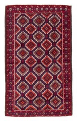 Vintage Geometric Area Rug 3’3″ x 5’5″ Traditional Hand-Knotted Wool Carpet