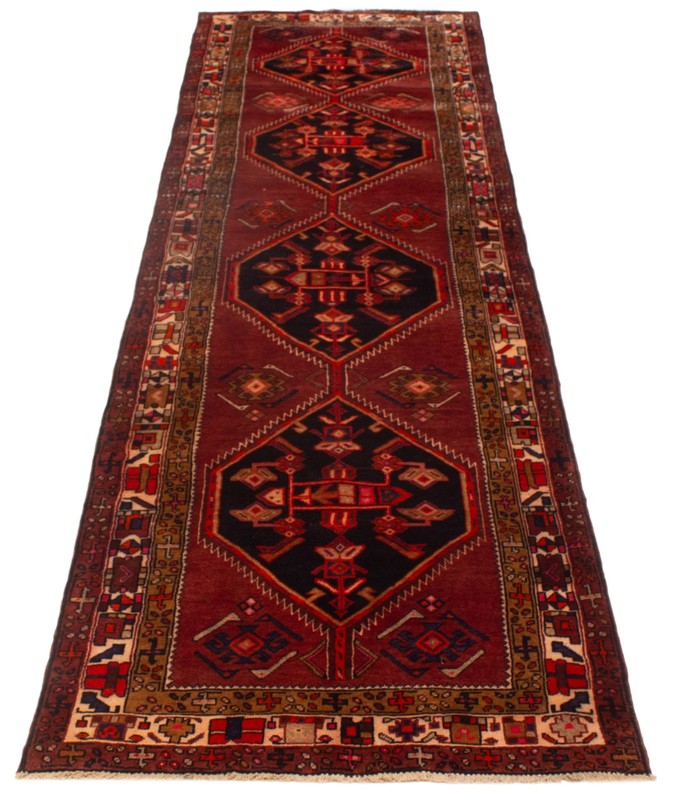 3'11" x 13'3" Vintage Hand-knotted Runner Rug Traditional Oriental Wool Carpet gallery