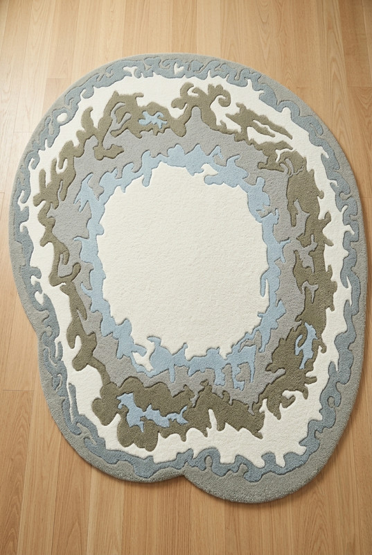 Mordern Abstract Irregular odd shape unique Wollen Designer Tufted area rug gallery