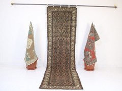 2×10 Red Beige Runner Rug, Handmade Turkish Rug, Vintage Medallion, 2.6×9.7 Ft