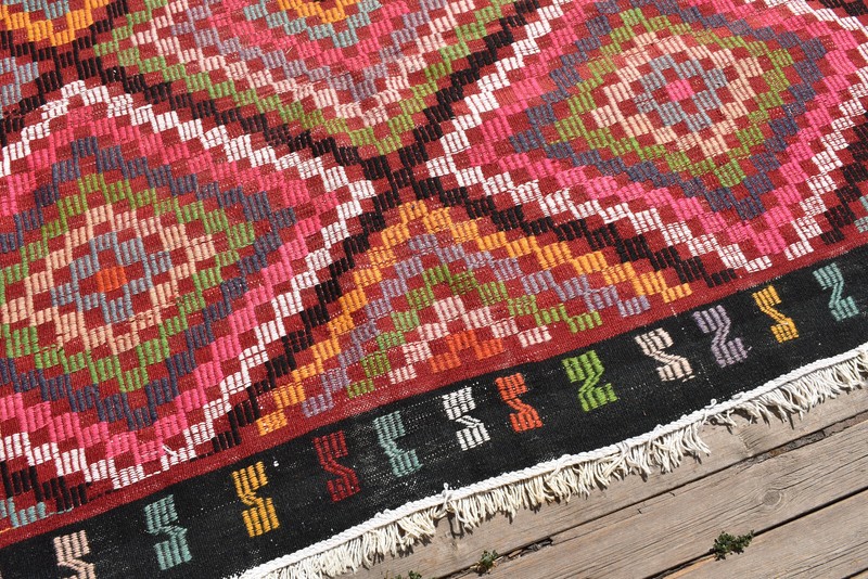 Turkish Kilim 6x10 Size Handmade Adana Wool Multicolor Cicim Tent Rug 192x310cm gallery