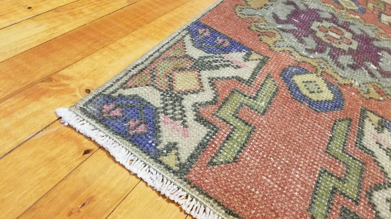 Vintage Bohemian Turkish Tribal Rug 1'5'' x 2'11" gallery