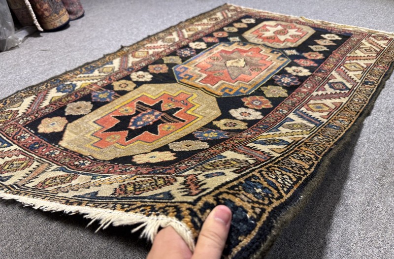 1920s Antique Caucasian Star Kazak Rug 3x5 Handmade Vintage Oriental Rug Shirvan gallery