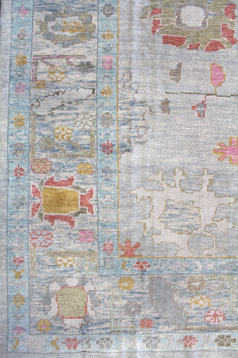 Vintage Turkish Oushak Rug, Beige 9X12 ft, Handmade Wool, Bohemian Anatolian gallery