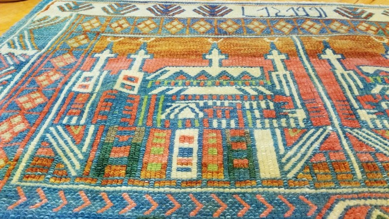 Vintage 1940-1950s Turkish Tribal Prayer Rug 3'2" x 4'6" gallery