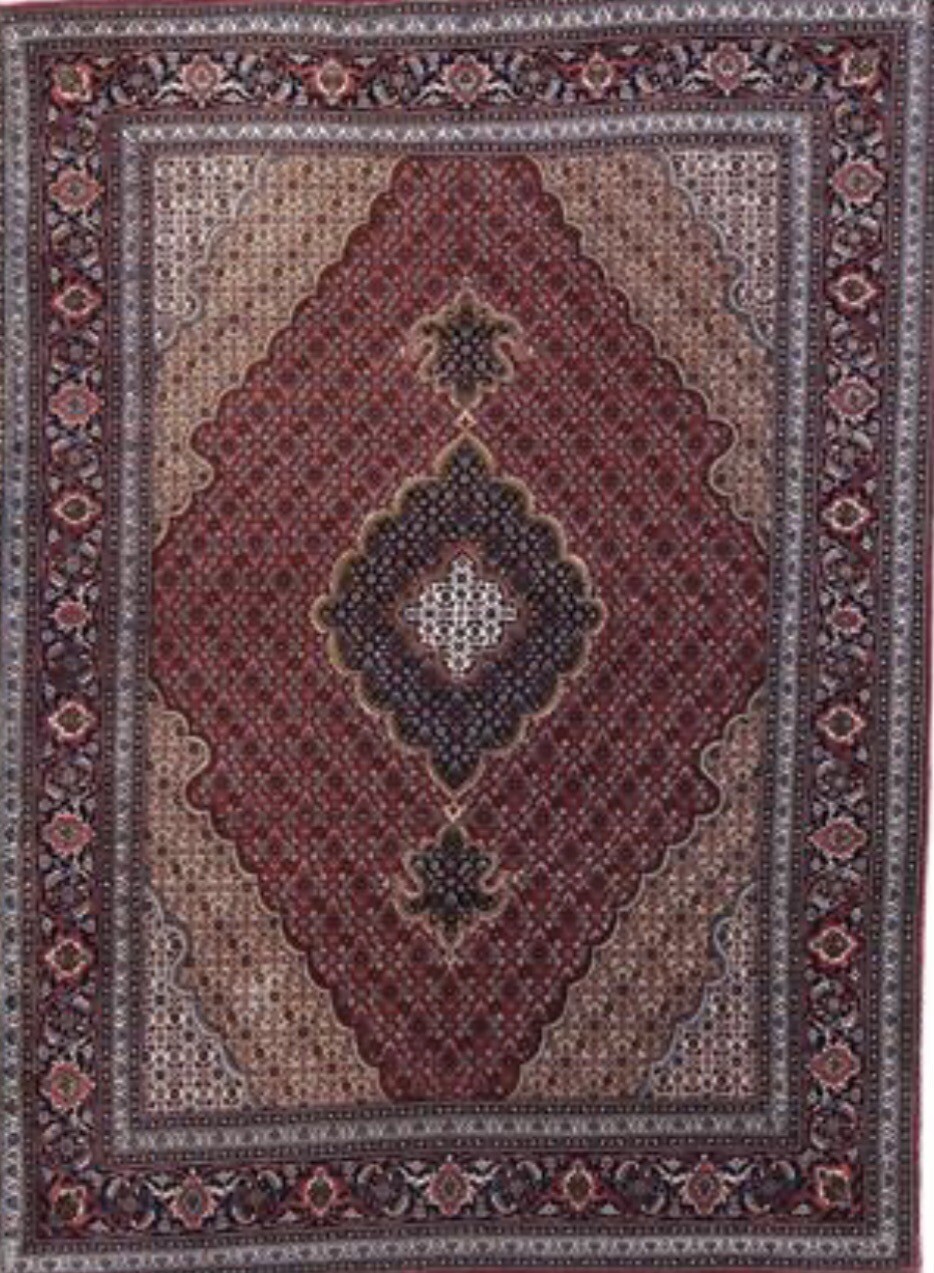 Vintage Original Area Rug Antique Rare Wool Silk 5 X 7 Tabrizz Mahi 50 Raj gallery