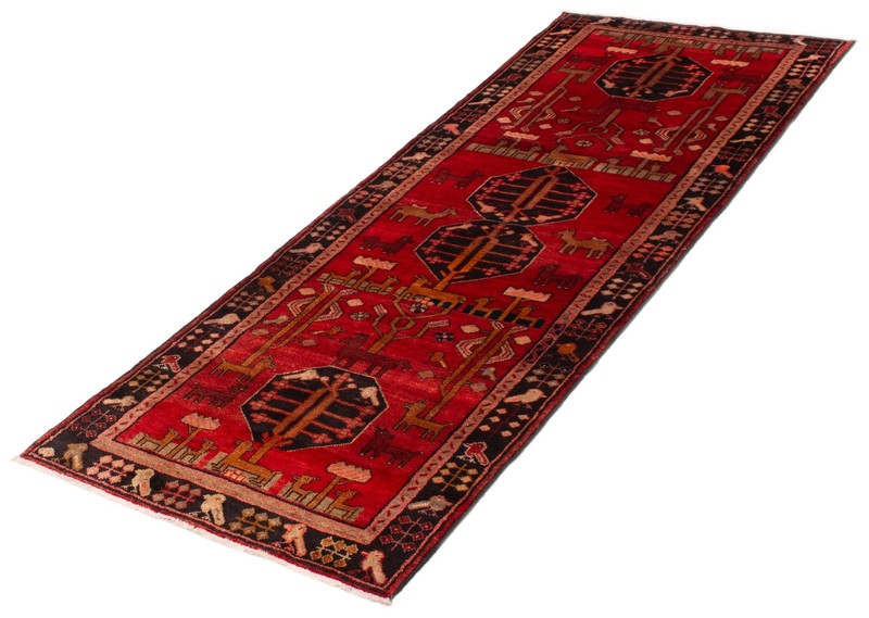 3'8" x 9'9" Vintage Hand-knotted Runner Rug Traditional Oriental Wool Carpet gallery