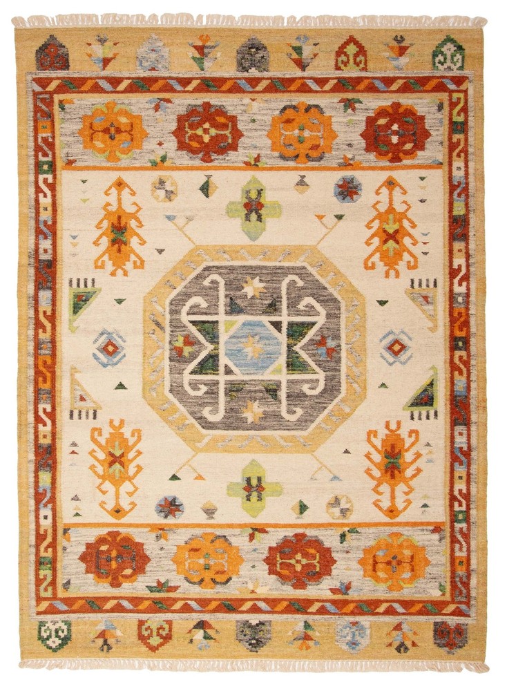Vintage 5'4" x 7'9" Traditional Wool Hand Woven Oriental Area Rug