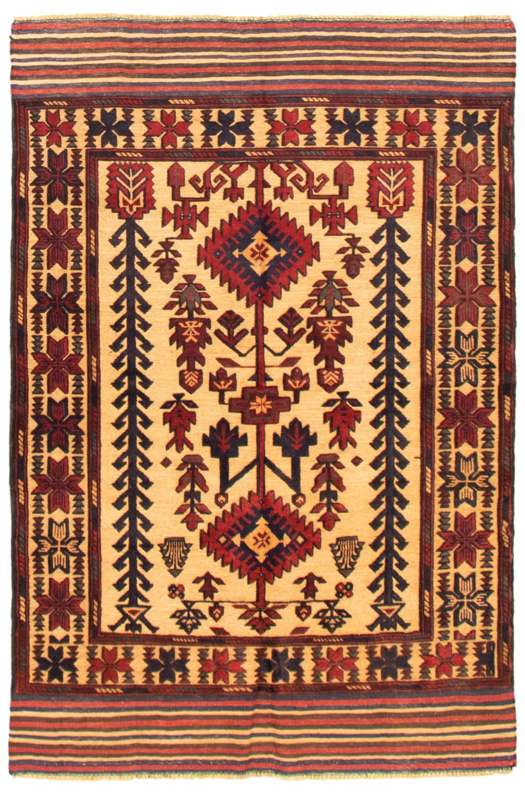 Vintage Traditional Hand-Knotted Area Rug 4'2" x 6'3" Oriental Wool Carpet gallery