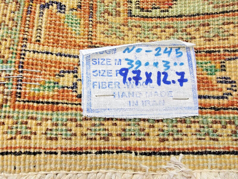Antique Oriental Hand-Knotted Wool Area Rug Beige/Light Blue 9'7" x 12'7" gallery