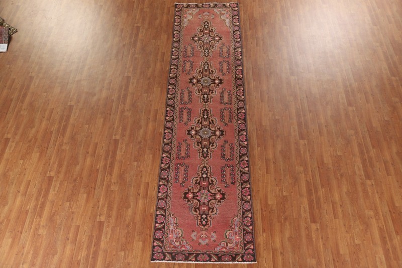 Geometric 13 ft Runner Rug 3x13 Wool Handmade Traditional Hallway Carpet gallery