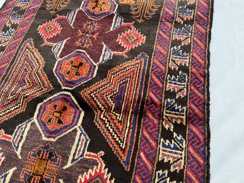 3x4 Ft Antique Afghan Handmade Baluchi Area Rug Tribal Geometric Oriental Carpet gallery
