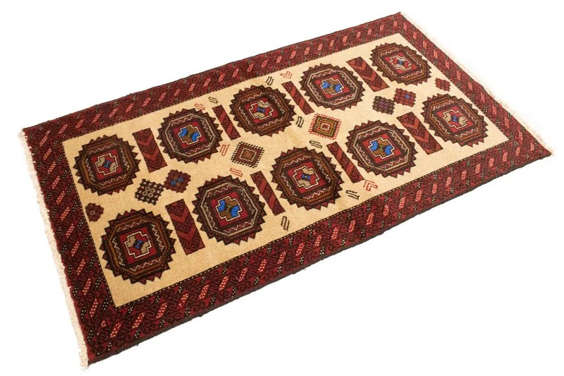 Hand-Knotted Farmhouse Oriental Rug Tribal Geometric Design Area Carpet 3X6 ft gallery