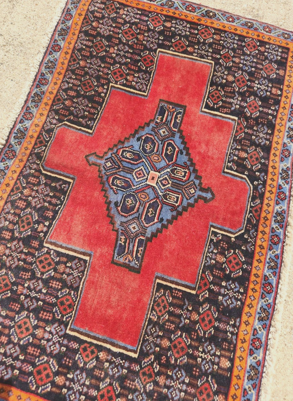 36"X 22" HAND-KNOTTED ANTIQUE CAUCASIAN KURDISH SANEH-BIJARI TRIBAL WOOL RUG' gallery