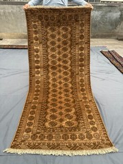 Vintage Afghan Baluchi Rug 2’10 x 6’4 ft – Handmade Wool Geometric Faded Carpet