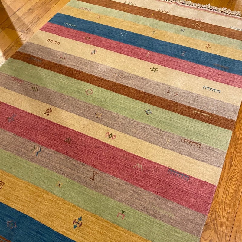 Brand New Charming & Colorful Handmade Nepalese Tibetan Area Rug, 5x8 SALE gallery