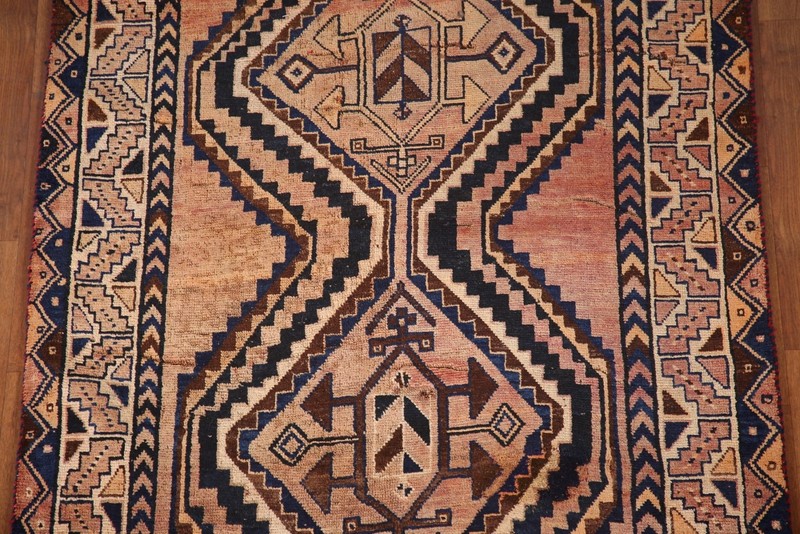 Tribal Traditional Handmade 9 ft Runner Rug Semi-Antique Nomadic Wool Carpet 4x9 gallery