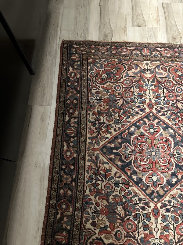 Antique Hand Knotted Oriental Wool Rug 59”x40” gallery