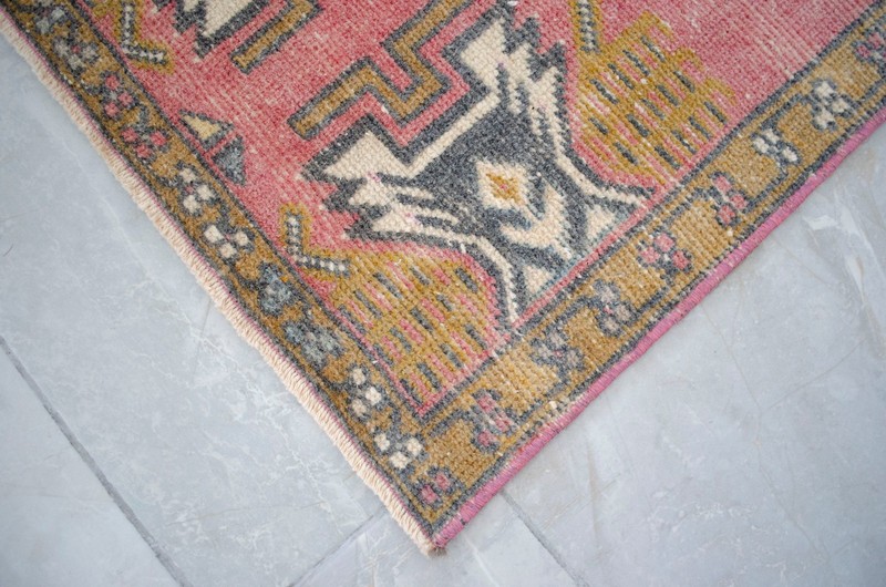 Vintage Rug, Turkish Rug, Oushak Rug, Handmade Rug, Doormat, Kitchen Rug, 2 x 3 gallery