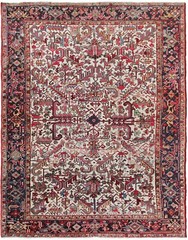 8×10 Antique Traditional Geometric Handmade Area Rug 254cm x 305cm c.1920
