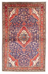 Vintage Hand-Knotted Area Rug 4’3″ x 6’9″ Traditional Oriental Wool Carpet