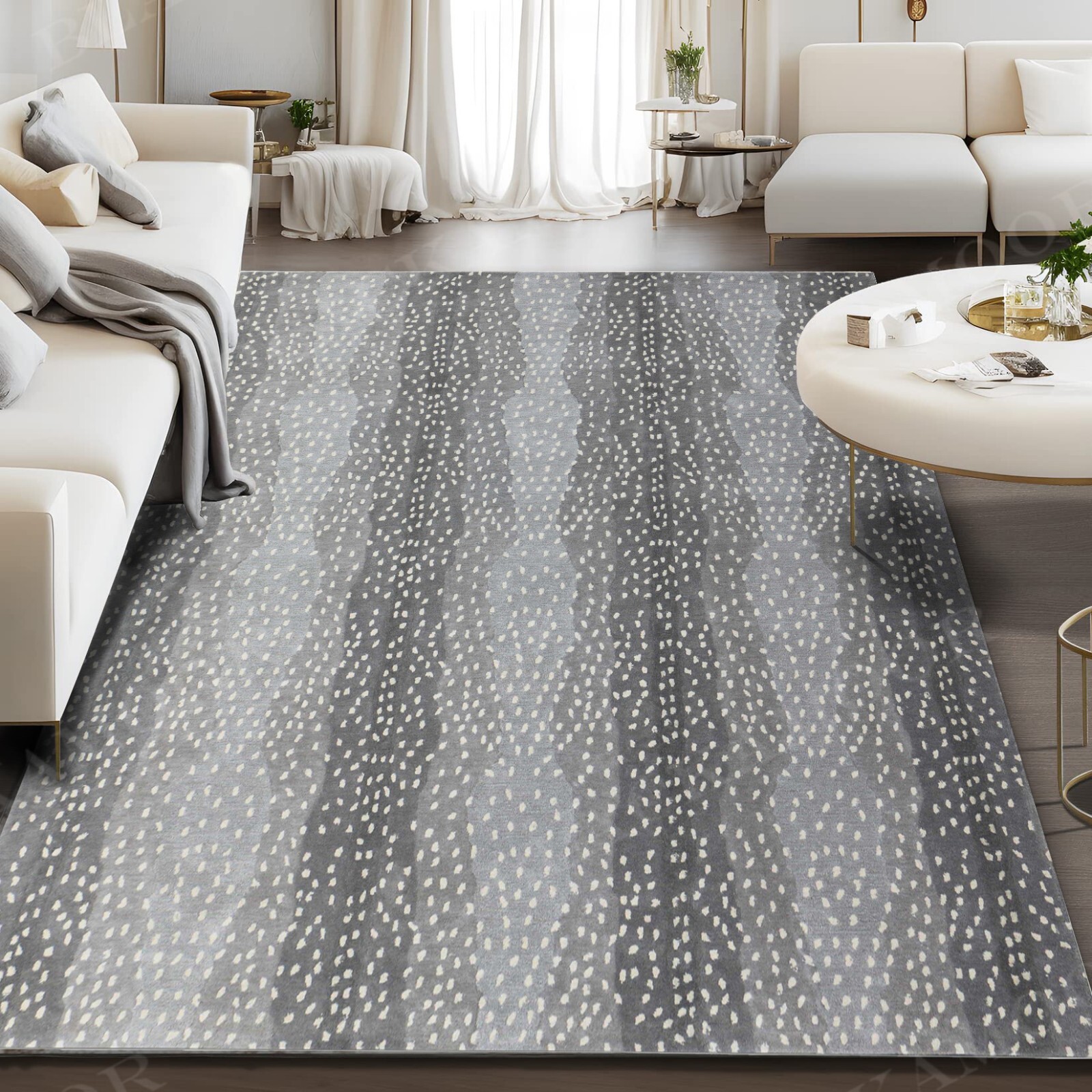 Antelope Chetah Animal Grey Contemporary Handmade Tufted 100% Woolen area rug gallery