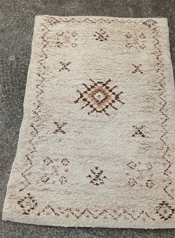 60s Berber Carpet Vintage Rug Wool 150 x 92 Morocco Bridge 70s G23 gallery